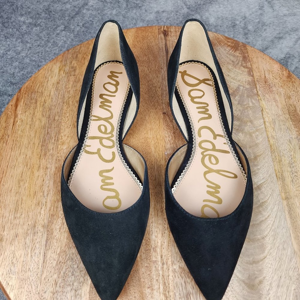 Sam Edelman Rodney20 D'Orsay Flats Women's Size 7 M Black Suede Leather Shoes - Picture 5 of 8